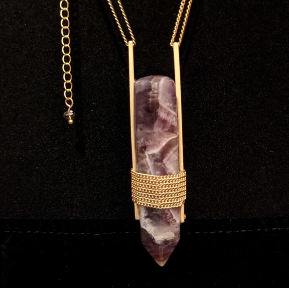 Amethyst Crystal Statement Necklace - Picture 1 of 6